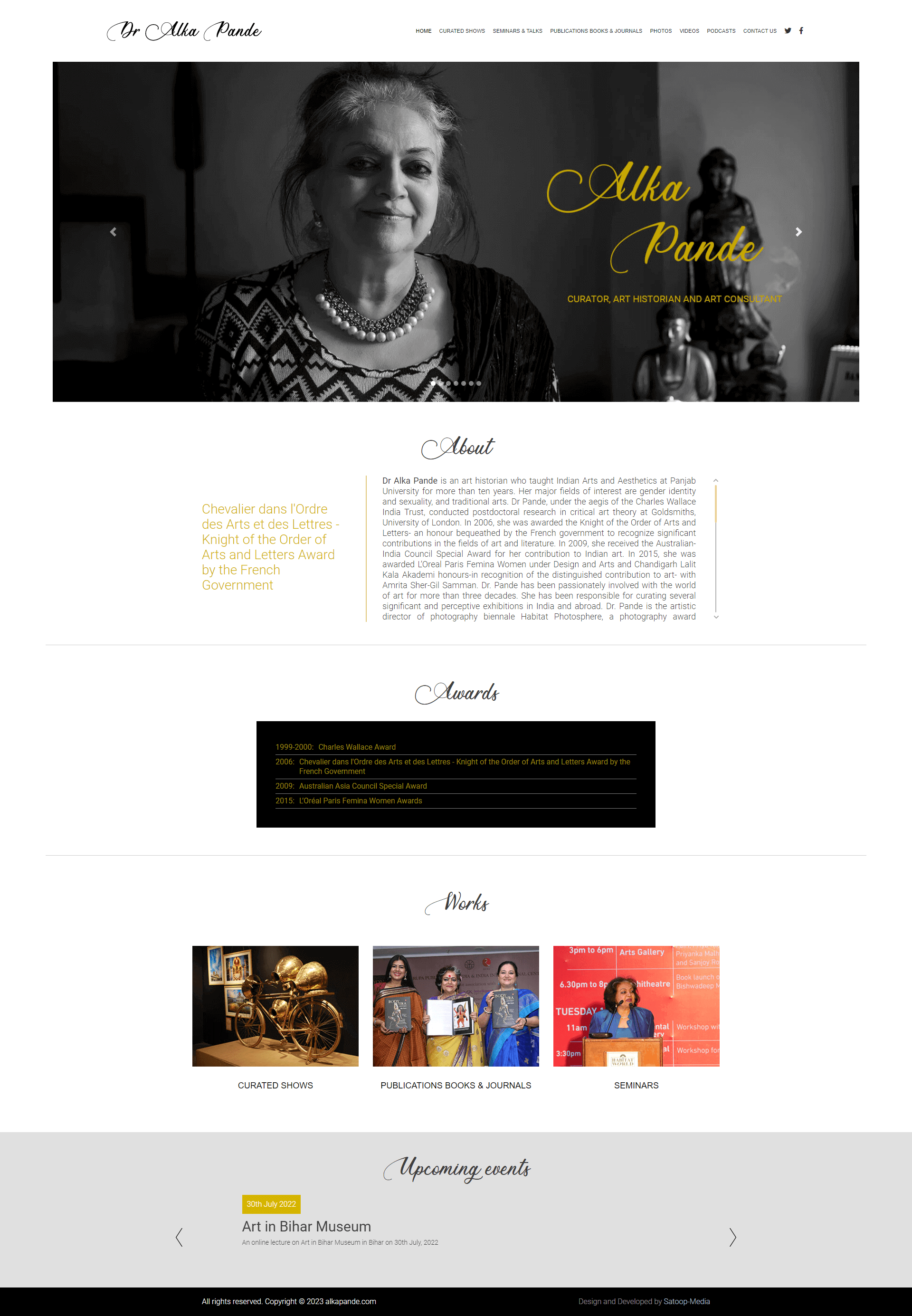 Alka Pande website screenshot