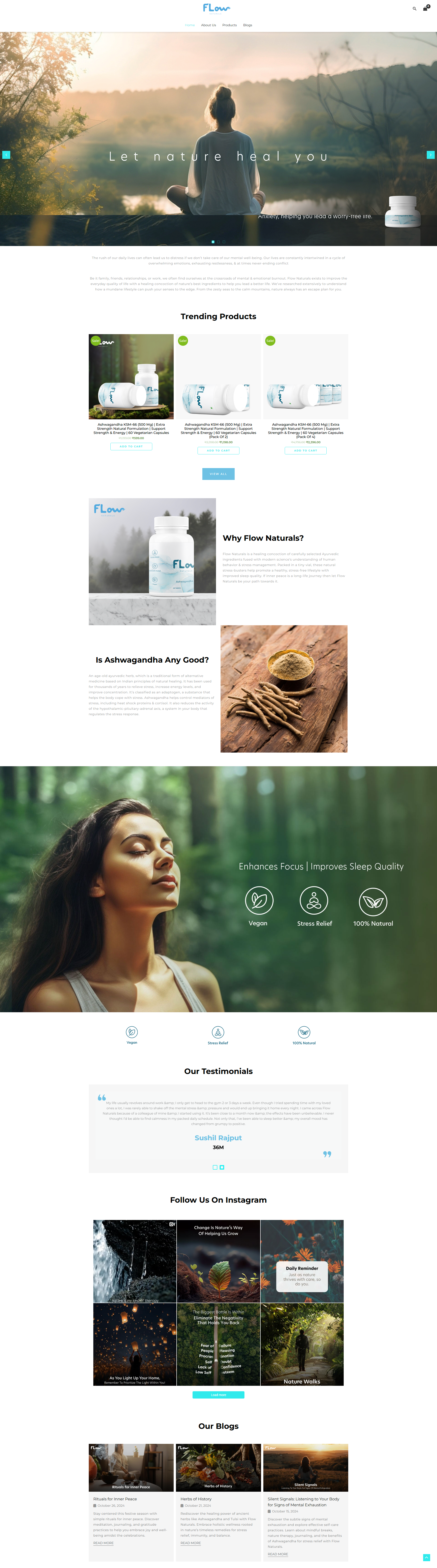 Flownaturals website screenshot