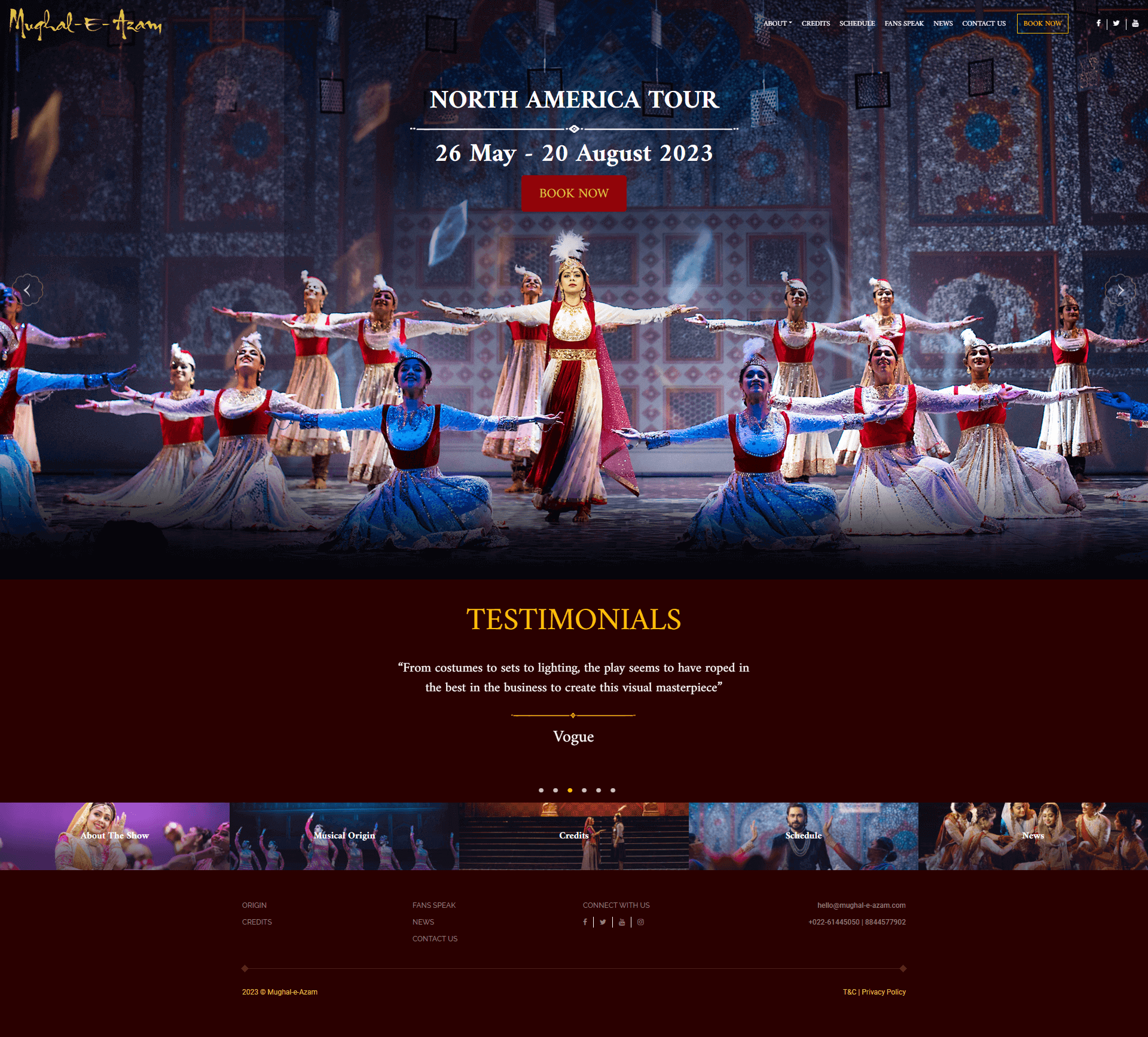 Mughal-e-azam play website screenshot