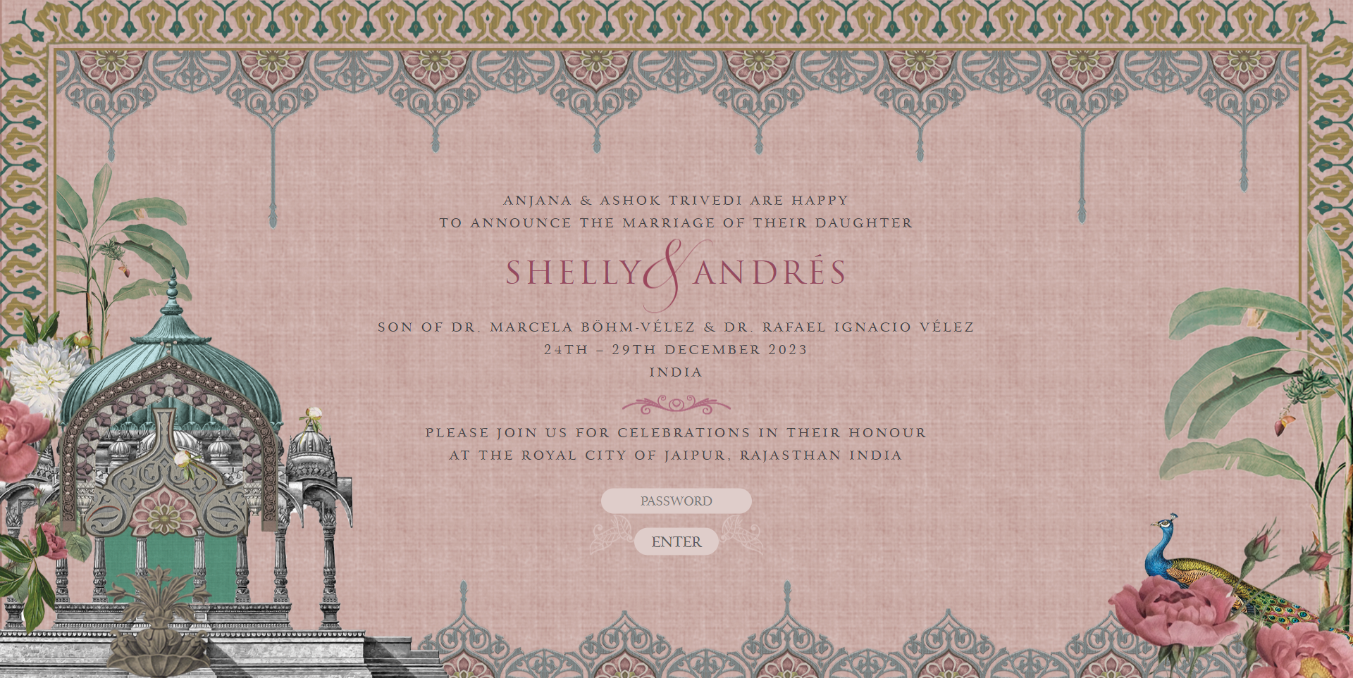 Shelly and Andres website screenshot